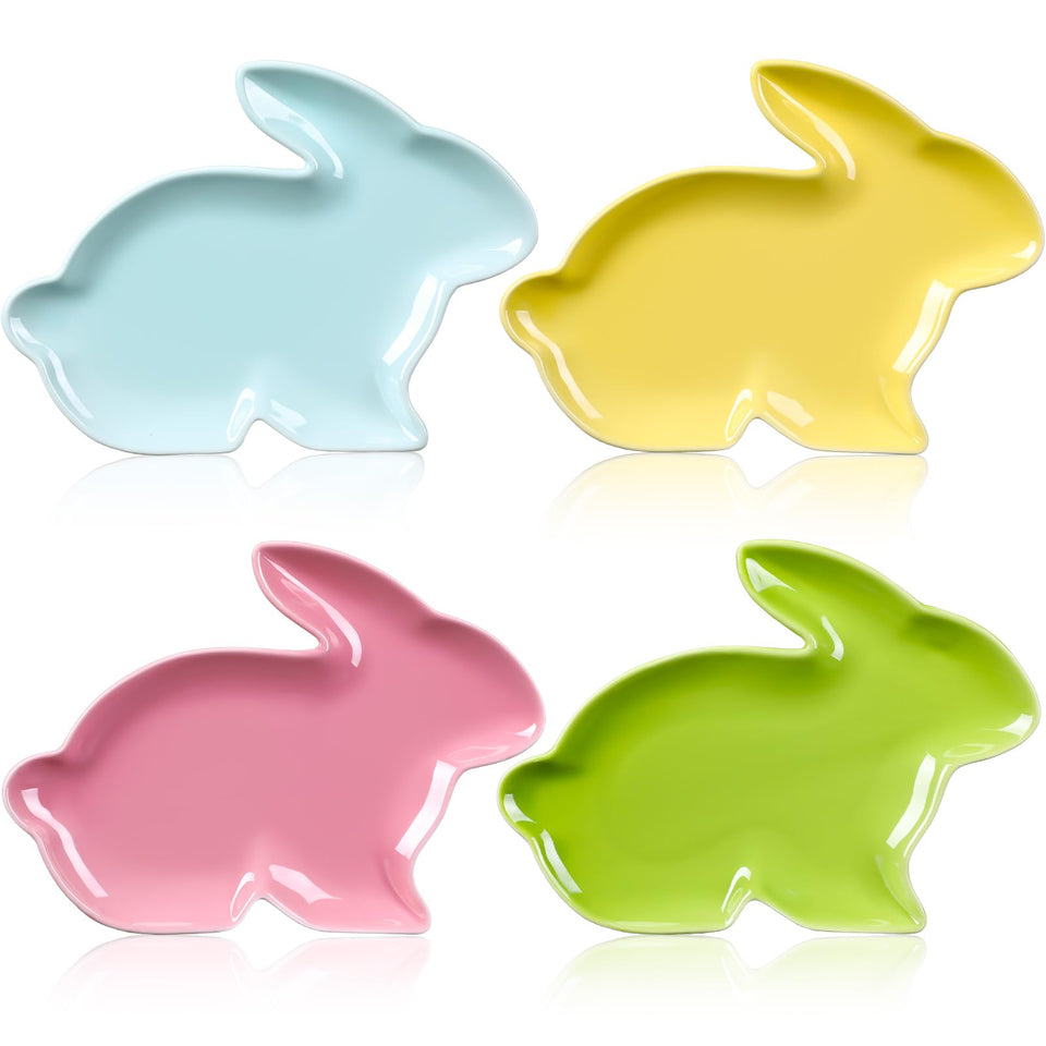 Jinei Easter Bunny Plates ceramic set for appetizers and desserts