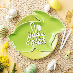 Jinei multicolor bunny plates brighten table settings for spring celebrations