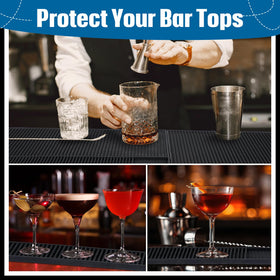 Jingmore black bar mats add subtle, sophisticated style to any counter