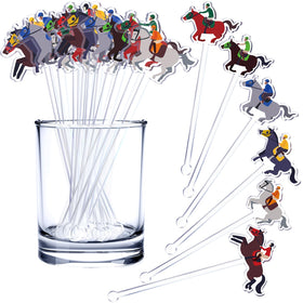 Jingmore derby day cocktail stirrers with multicolor design for festive drinks