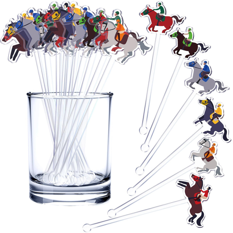 Jingmore derby day cocktail stirrers with multicolor design for festive drinks