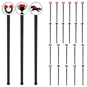 Jingmore Derby stirrers set with black and red finish for easy cocktail mixing