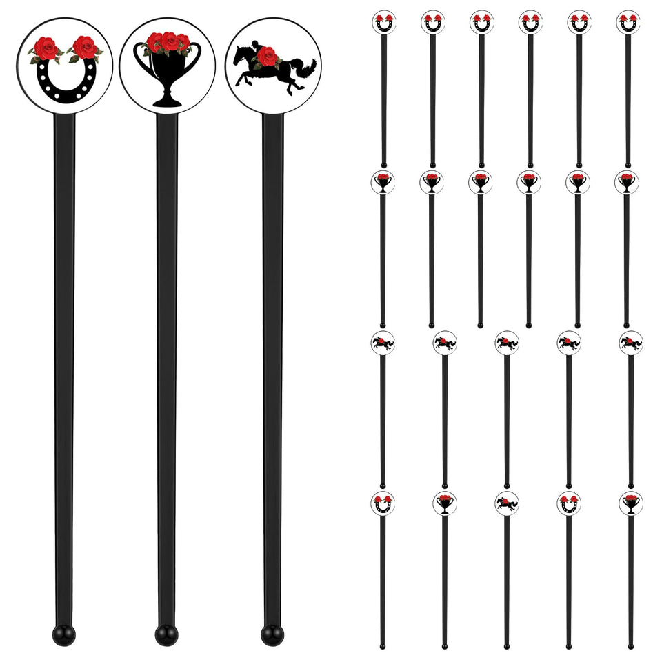 Jingmore Derby stirrers set with black and red finish for easy cocktail mixing