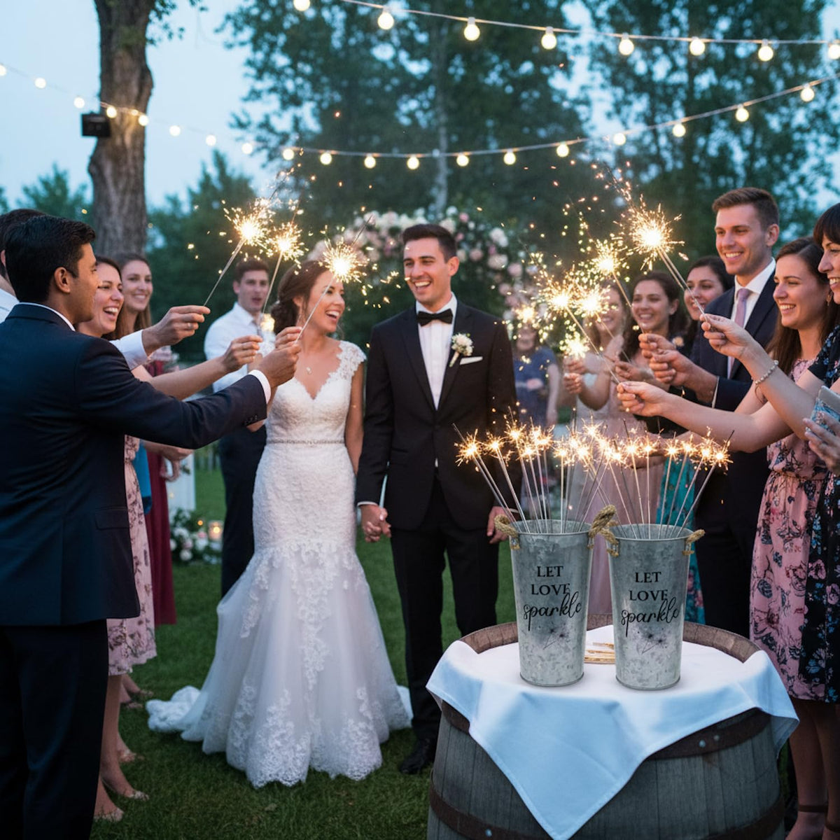 Jingmore sparkler buckets illuminate pathways with chic decor enhancement