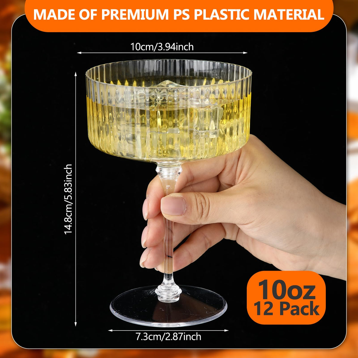 Jingmore unbreakable plastic martini glasses ideal for outdoor weddings and lively parties.