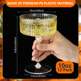 Jingmore unbreakable plastic martini glasses ideal for outdoor weddings and lively parties.