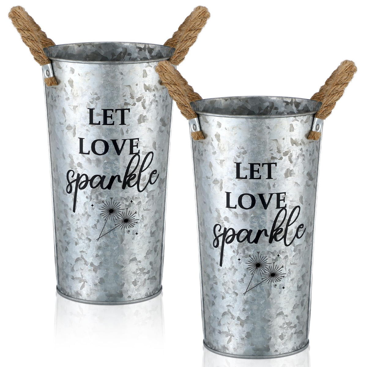 Jingmore two-pack wedding sparklers buckets for symmetric decor and glow