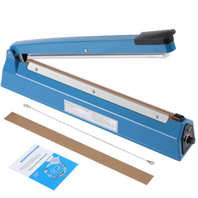 Jinhong 16-inch impulse sealer front view with sturdy housing and control knob.