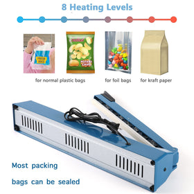 Jinhong impulse sealer in action sealing a bag for moisture protection.