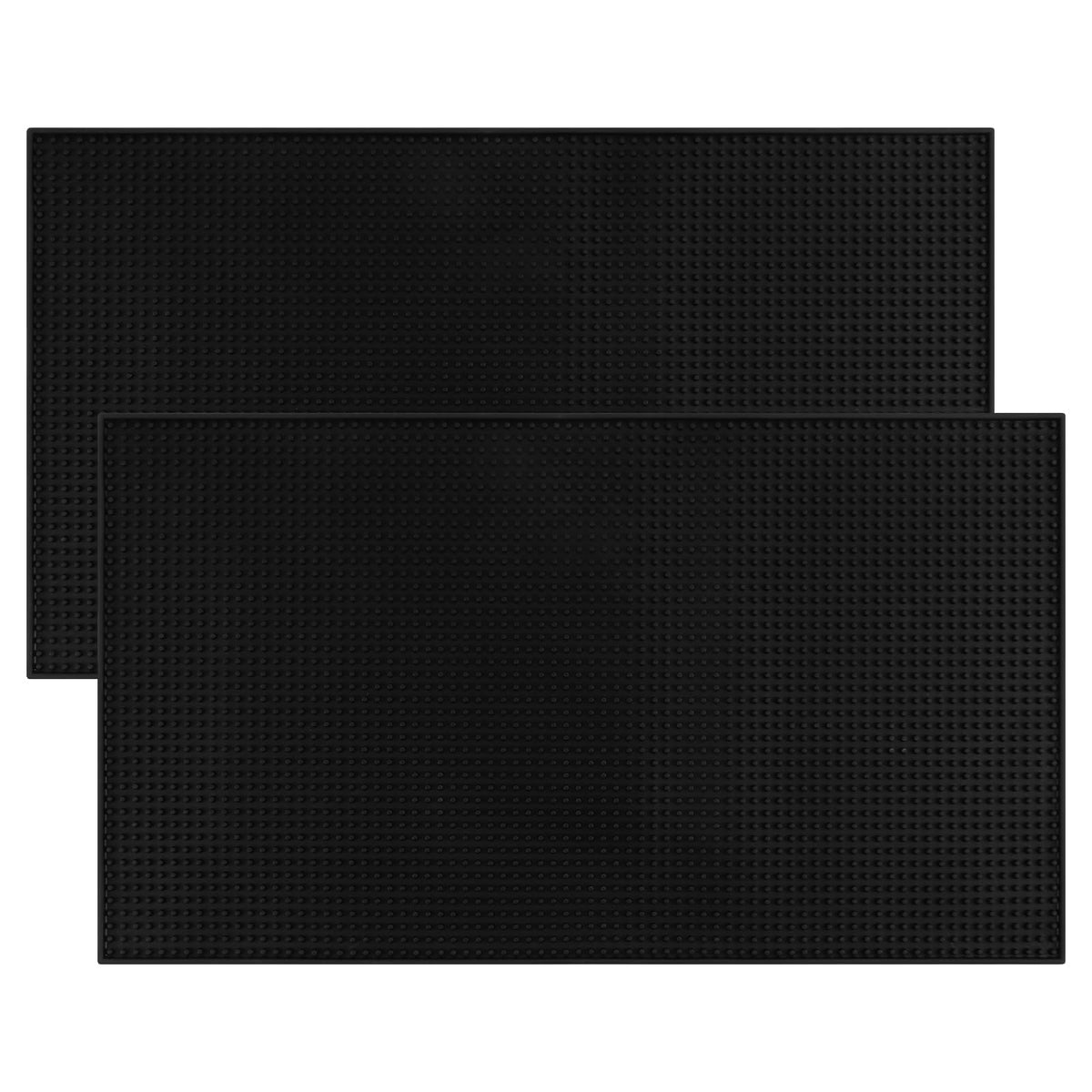 Jinmuxilll bar mat extra-large under a coffee machine to protect countertops and simplify cleanup.