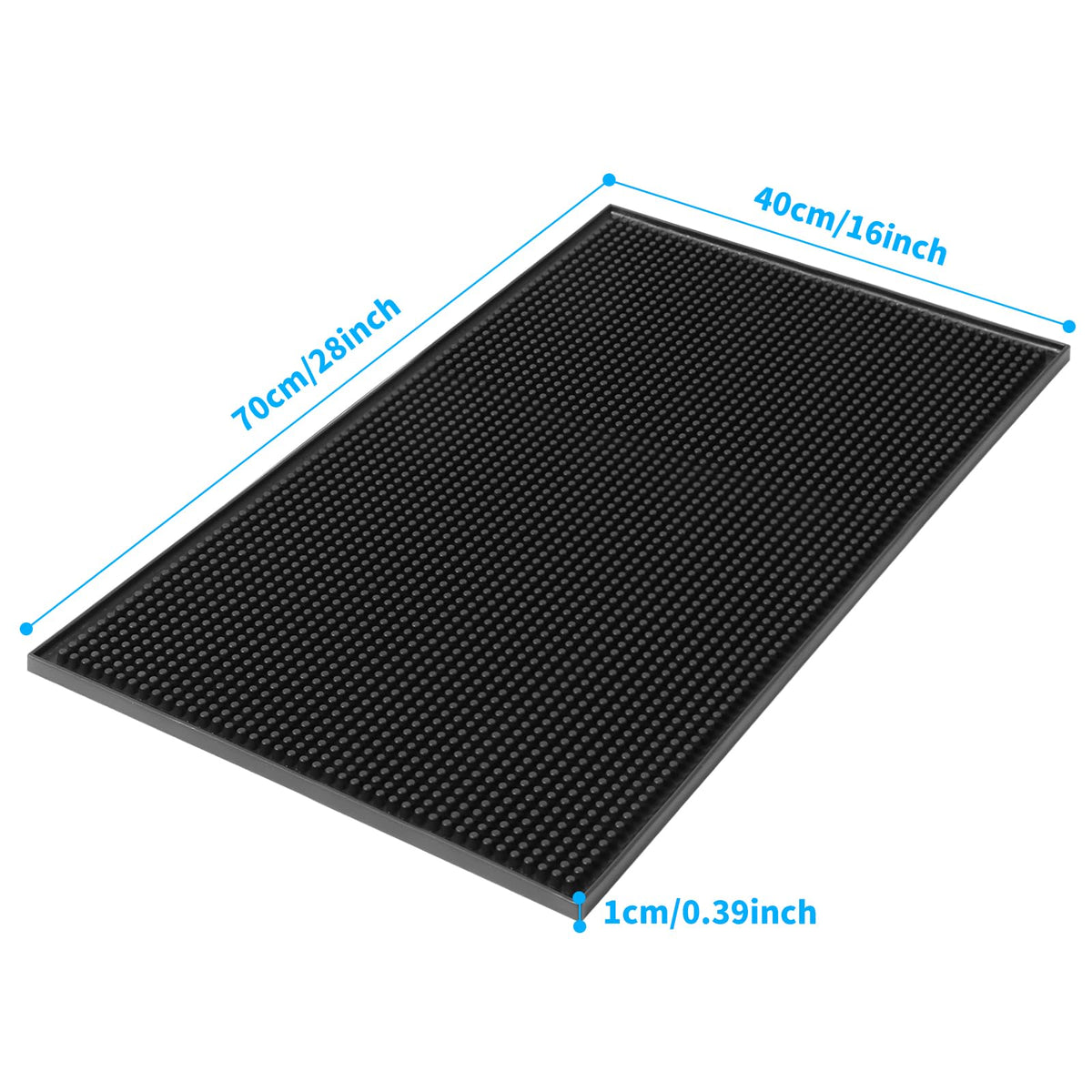 Jinmuxilll bar mat catches glass drips and splashes.
