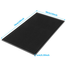 Jinmuxilll bar mat catches glass drips and splashes.