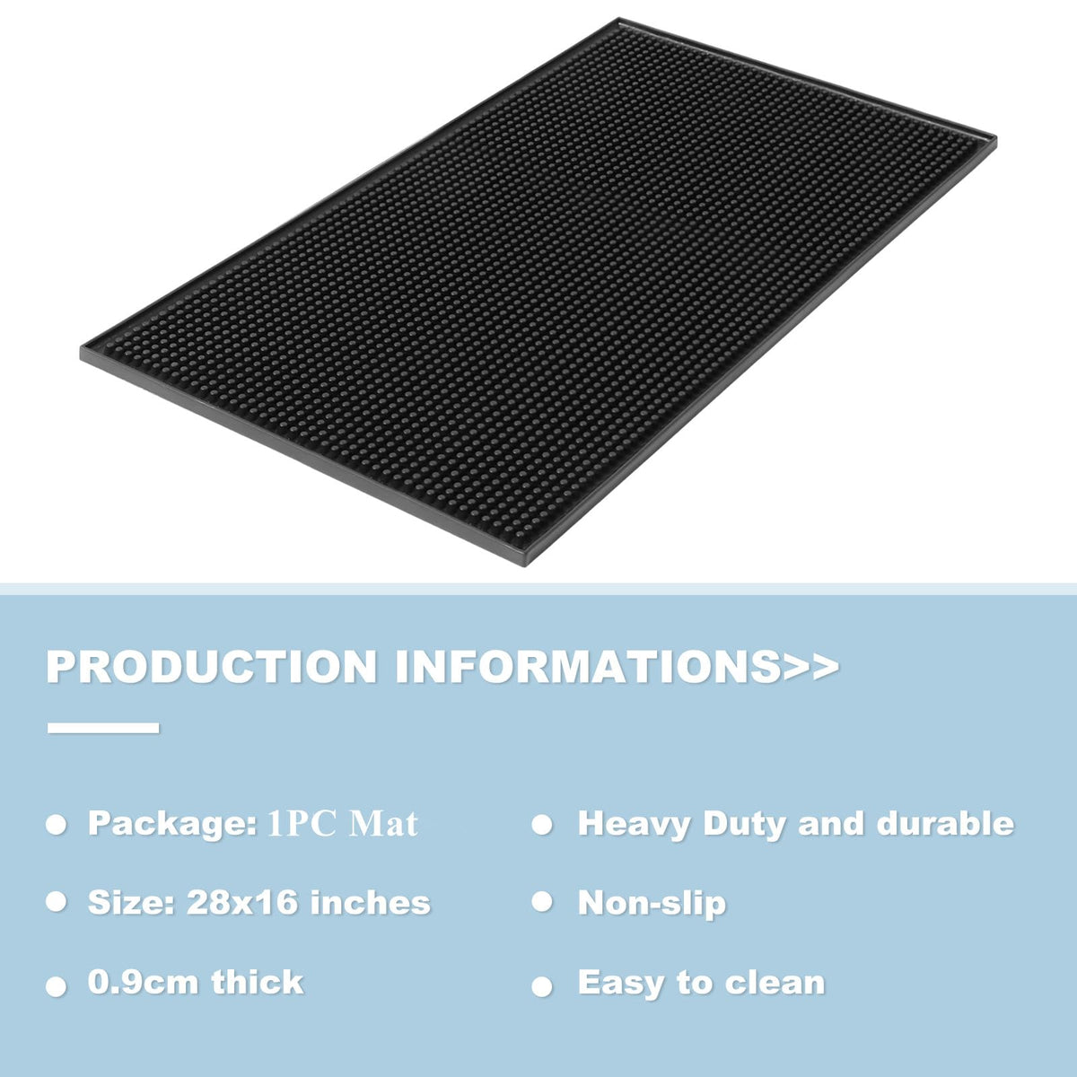Jinmuxilll non-slip back bar mat protects surfaces.