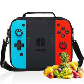 JIRAIKEI game lunch bag front view highlighting kid-friendly design and easy portability.