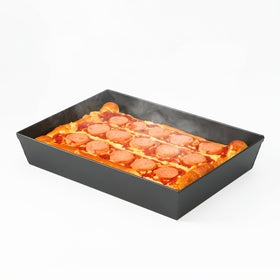 Jisculo Blue Steel Detroit Pizza Pan 14x10 with non-stick coating for easy release.