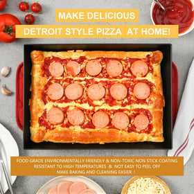 Jisculo Detroit-style pan withstands up to 800°F for versatile baking.