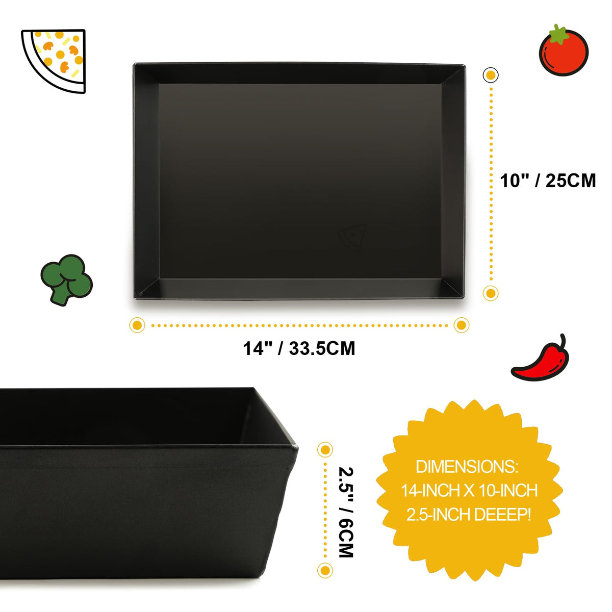 Jisculo Detroit-style pan interior with a smooth surface for easy release.