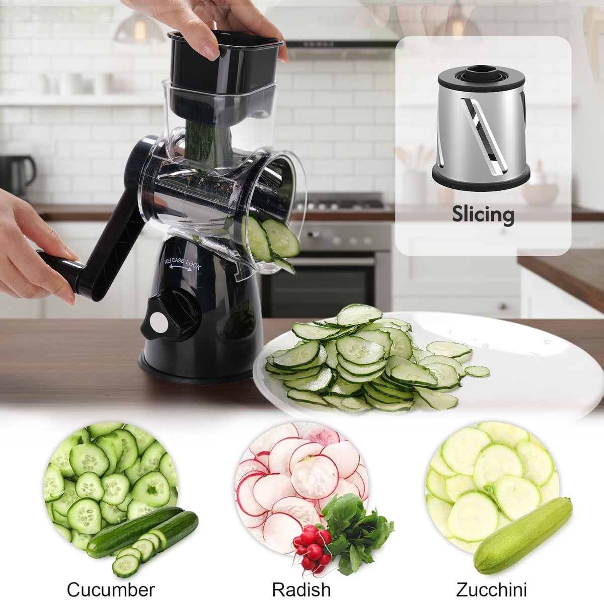 JIUMEXES cheese grater dishwasher-safe parts for easy cleaning