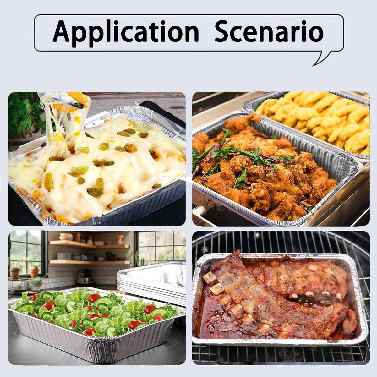 JIUMO party-ready disposable pans for easy cooking and serving.