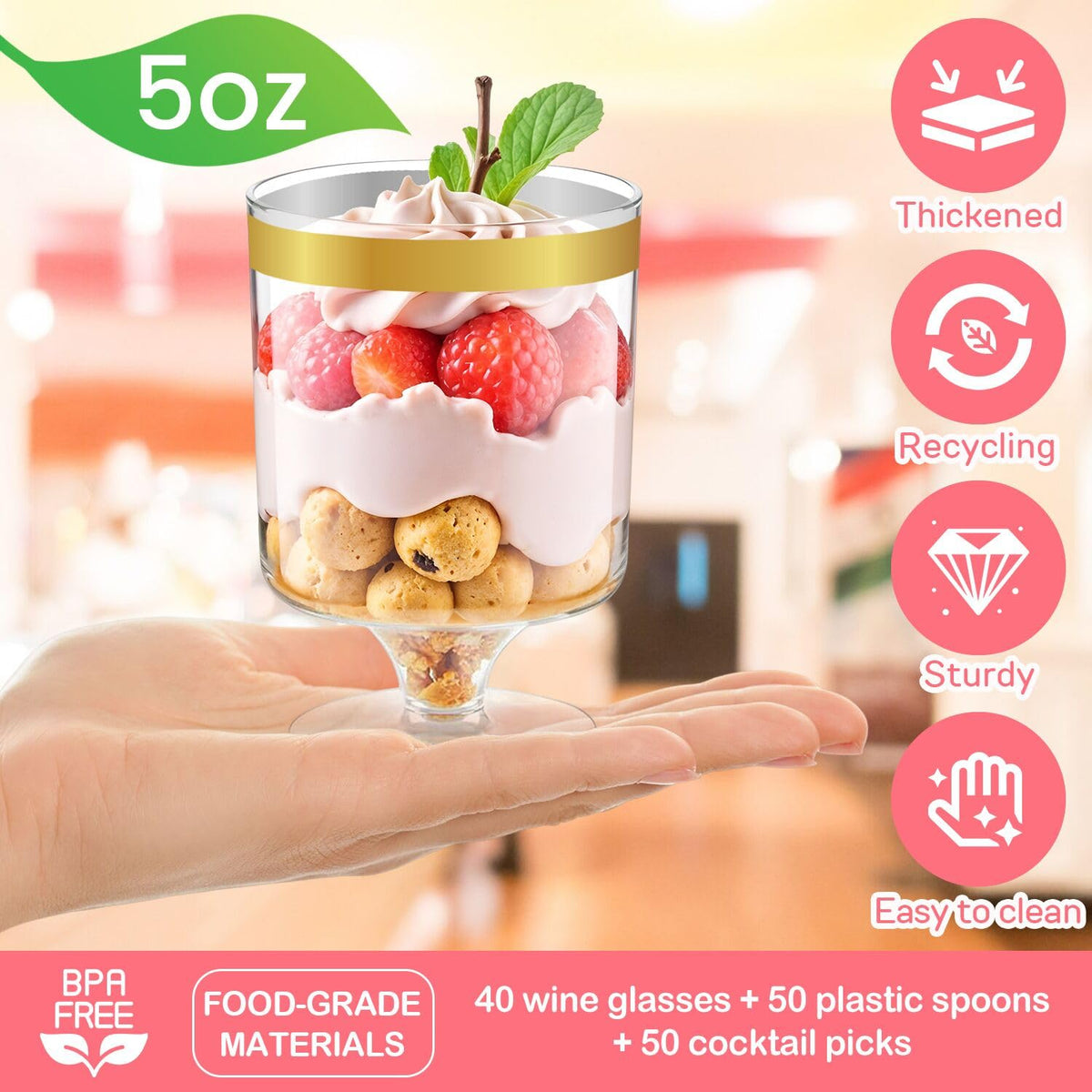 JIURUN mini gold spoons: convenient serving for bite-sized treats.