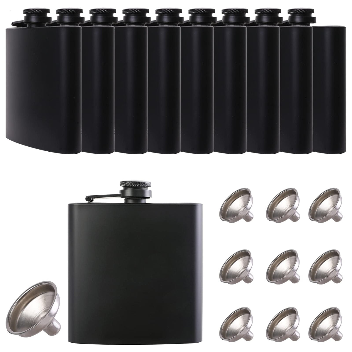 JIUZHU 6oz hip flask in stainless steel, durable and portable for travel.