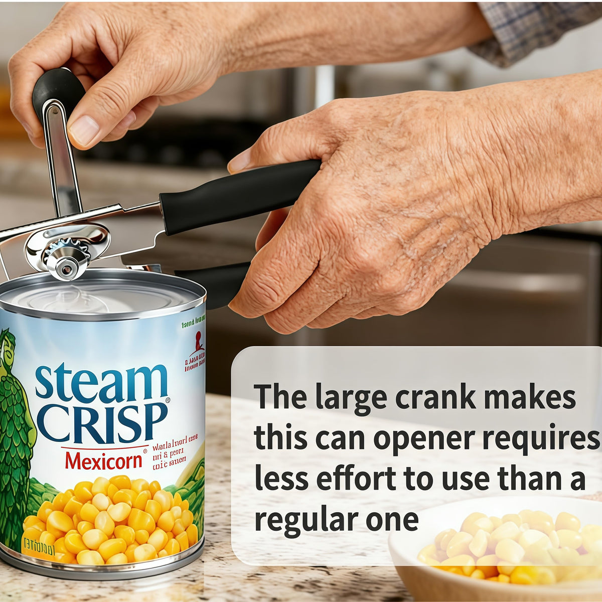 JIWYMFE smooth edge blade protects fingers while cleanly opening cans.