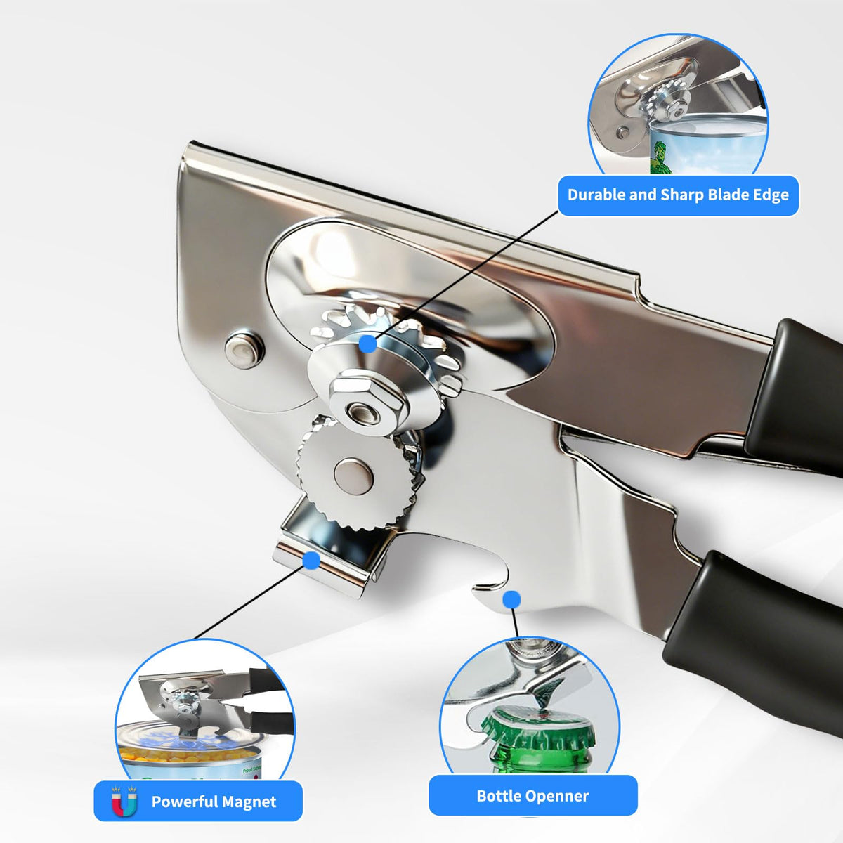JIWYMFE stainless steel body resists rust for long-term kitchen use.