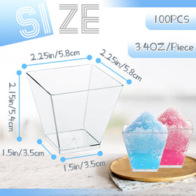 Top view of Jizvxe square cups showing crystal-clear presentation.