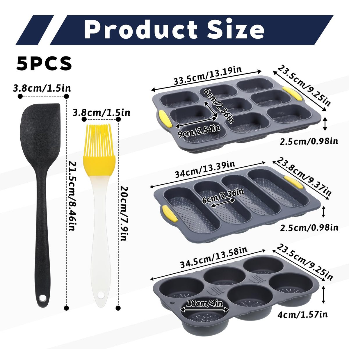 JJUNW 6-cup bun mold; versatile for hot dog buns and breads.