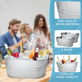 JJXUANER champagne bucket metal ice tub with handles for easy transport