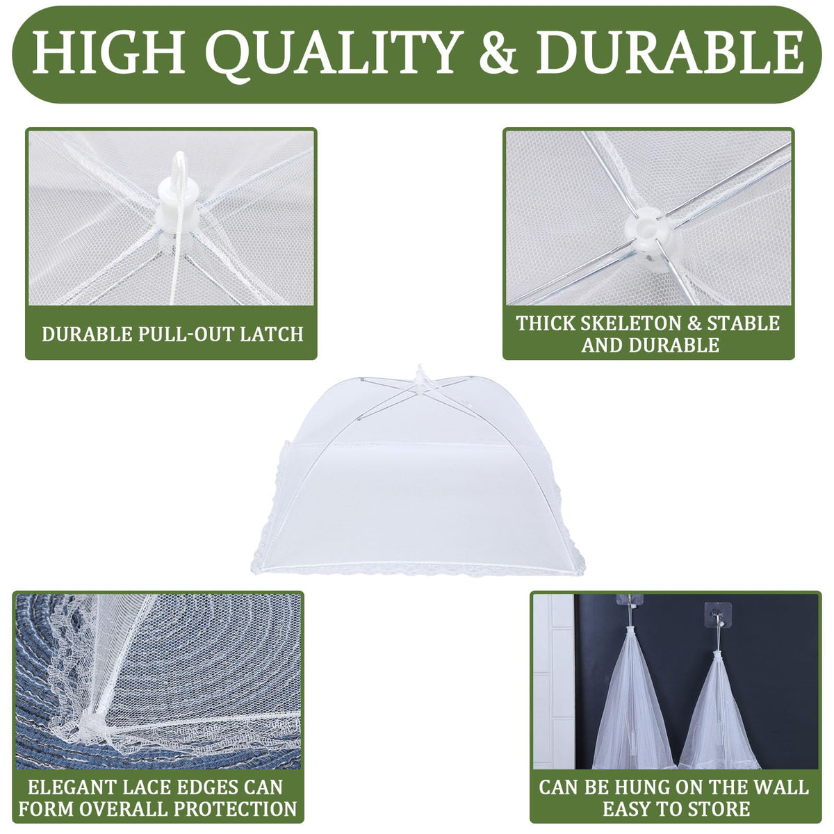 JJXUANER easy-clean mesh cover for outdoor dining