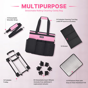 JKAOO cleaning caddy in use for home, office, or hotel housekeeping tasks.