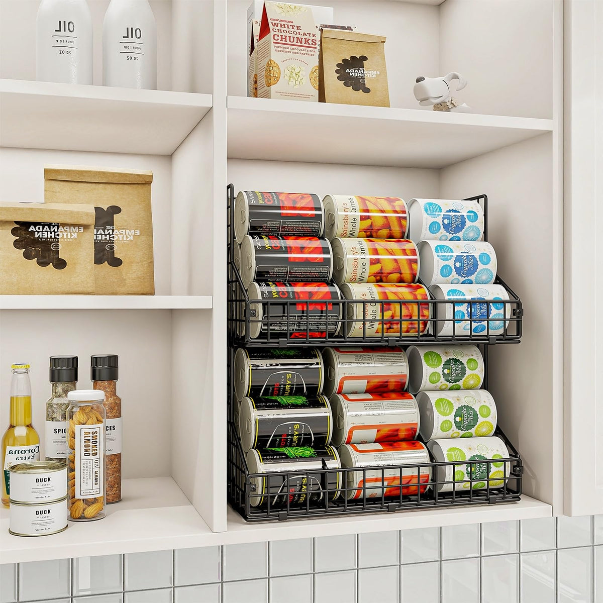 JKsmart carbon steel construction indicates durable, stable pantry use.