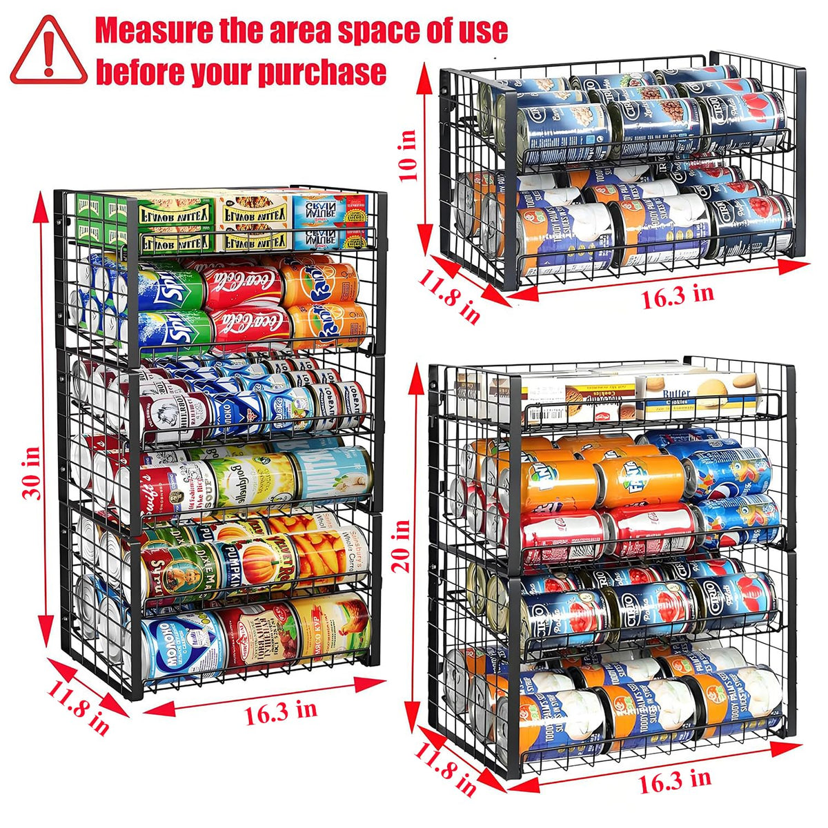 JKsmart compact 2-tier dimensions fit standard shelves