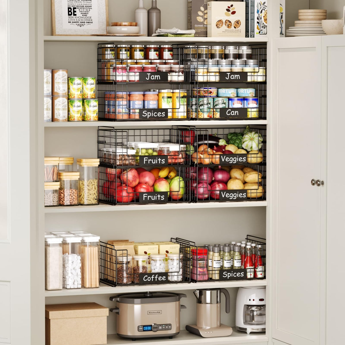 JKsmart four-basket setup saves space while keeping items accessible