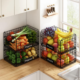 JKsmart foldable stackable pantry baskets maximize space in small kitchens
