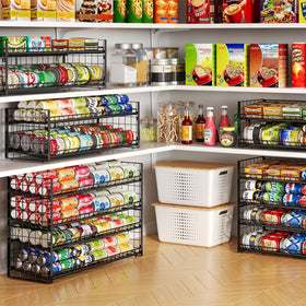 JKsmart kitchen storage setup demonstrates organized, accessible canned goods on display