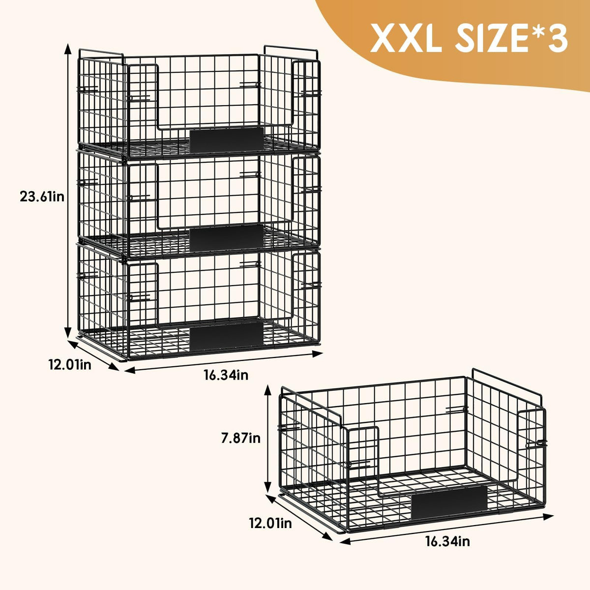 Single basket dimensions aid planning pantry layouts