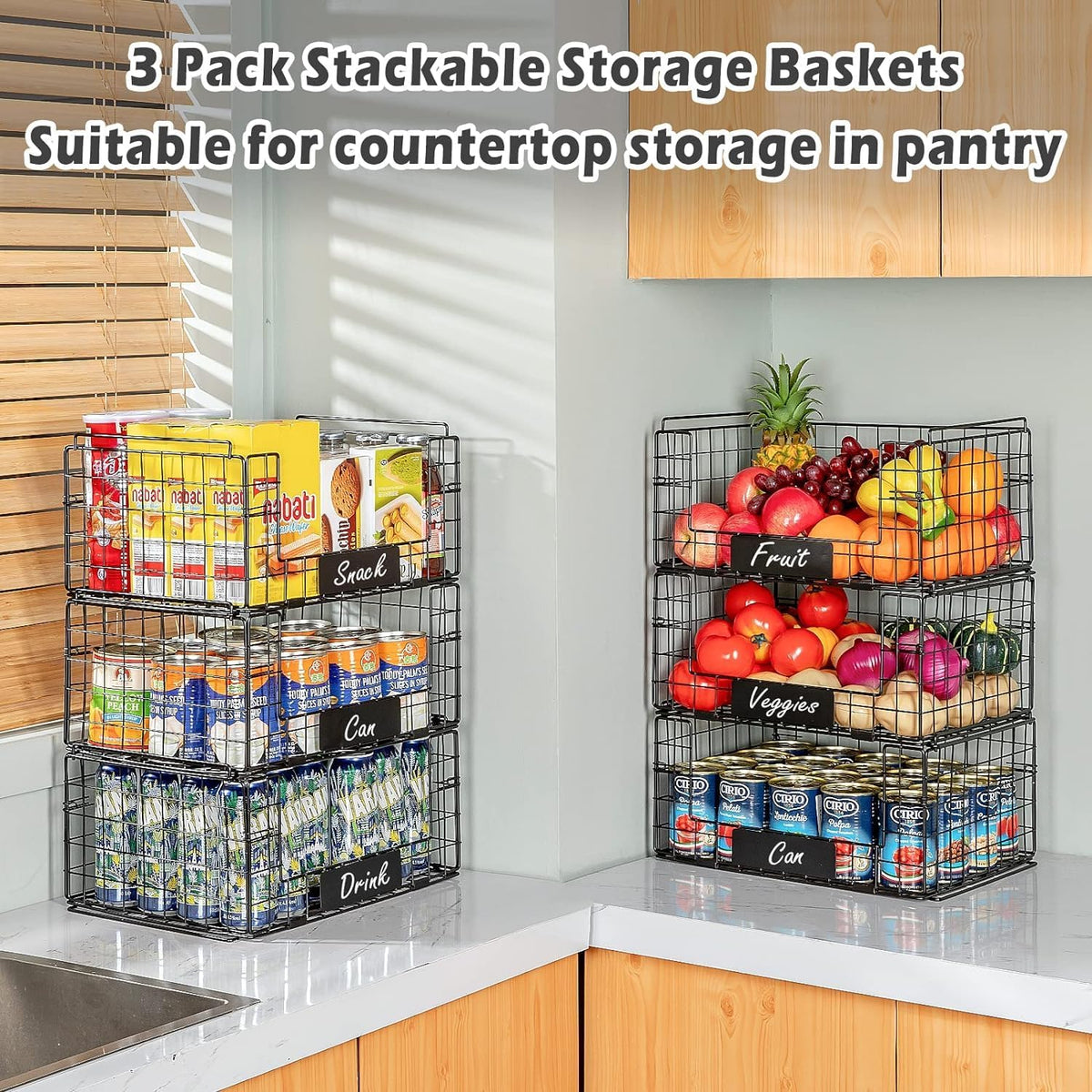 Ideal as snack, can, fruit, and veggie racks