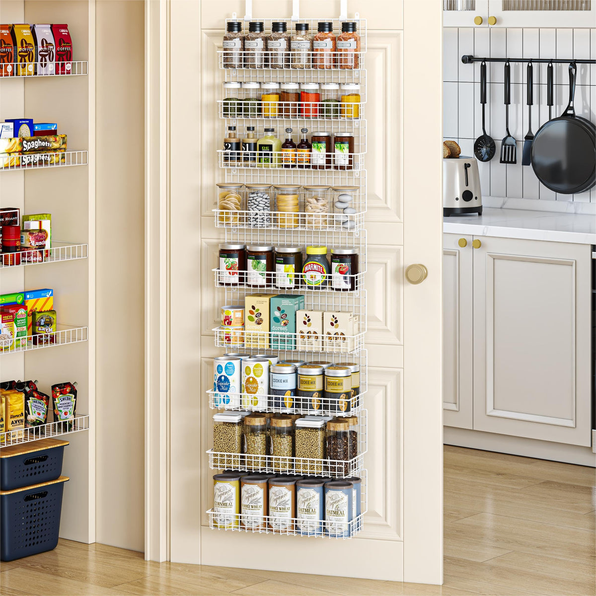 JKsmart ample storage holds up to 100 spice jars.