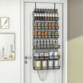 JKsmart spice rack includes hardware for quick installation on wall or door.