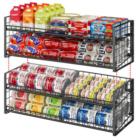 JKsmart stackable can organizer front view for easy pantry access