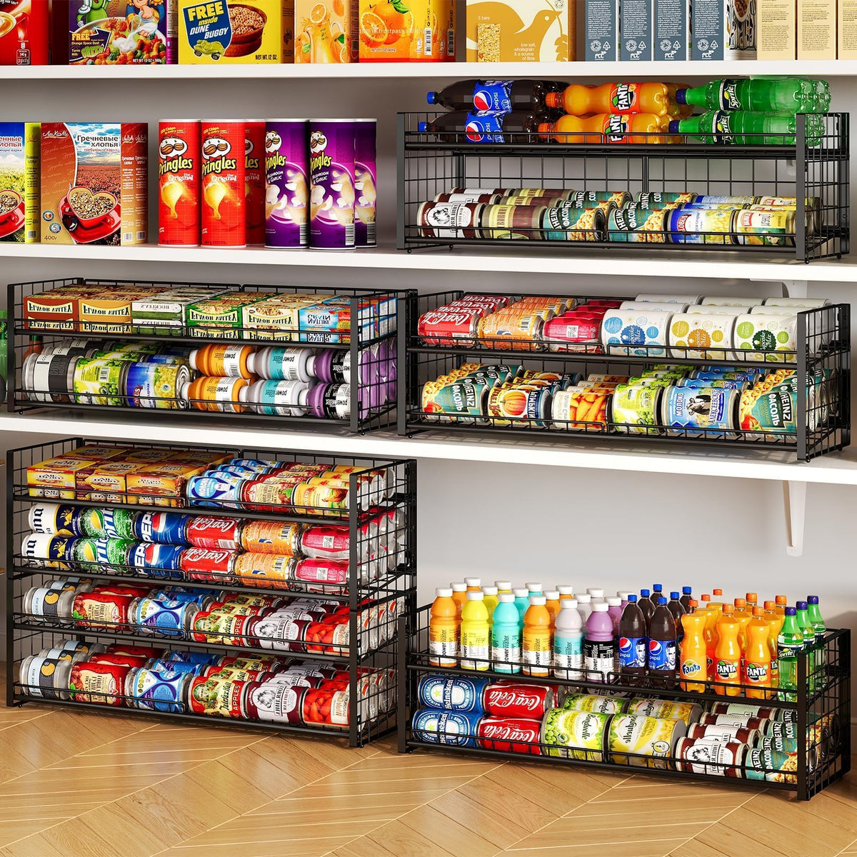 JKsmart stackable can rack side detail showing compact space-saving design