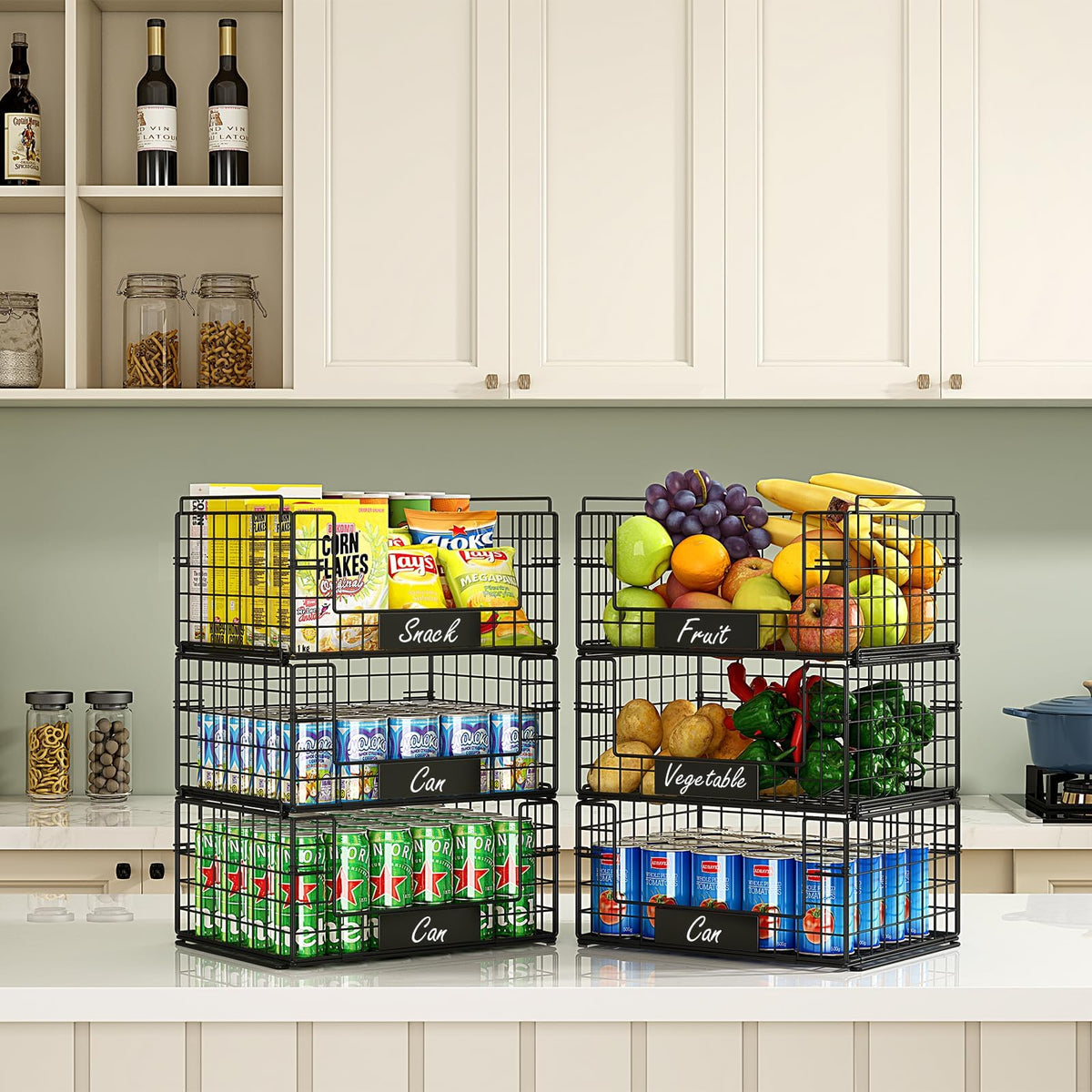 Stackable foldable design saves space in kitchen and home