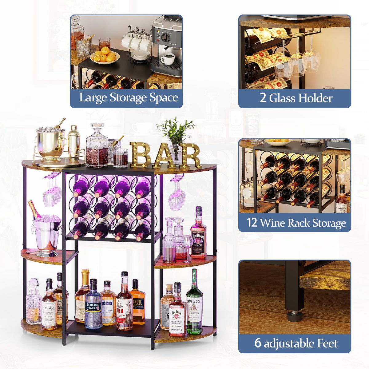 JKsmart included red wine glass holders keep glasses neatly stored and ready