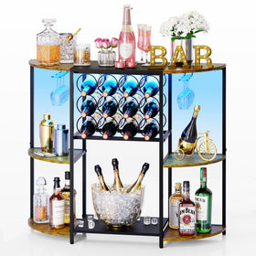 JKsmart wine bar cabinet with LED lights enhances ambient mood for gatherings