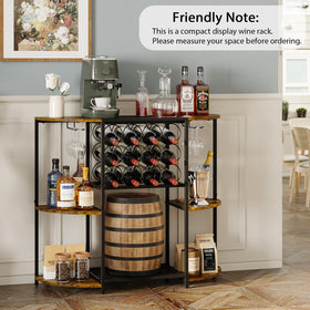 JKsmart wine bar cabinet open shelves for mugs and accessories