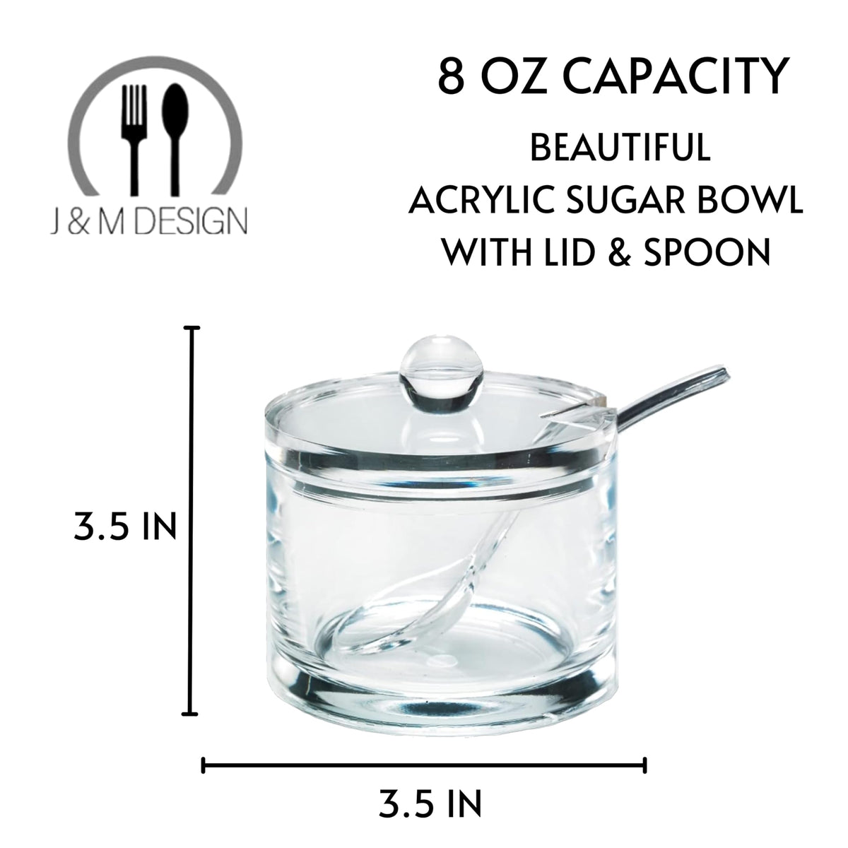 J&M DESIGN sugar bowl on counter showing modern dishwasher-safe design
