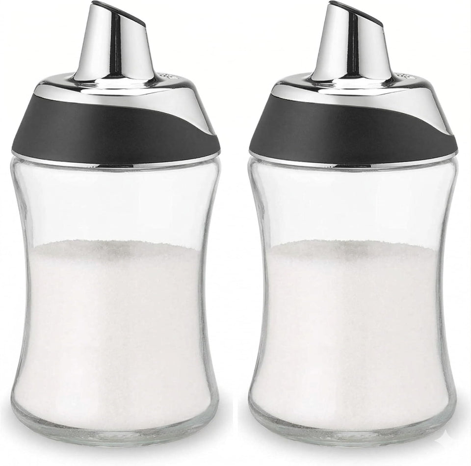 J&M Design sugar dispenser cap with pour spout for controlled sweetness.