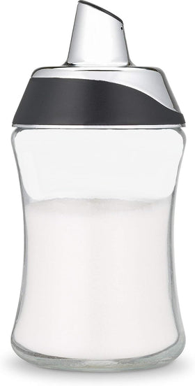 J&M DESIGN sugar dispenser with pour spout enables precise pours for coffee and tea.
